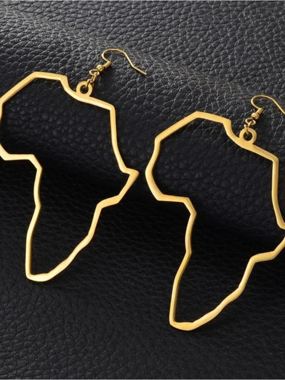 Gold Africa Outline Drop Earrings - Women Jewelry